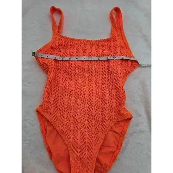 Vtg 80s Catalina Women's Size 10 Neon Orange One-piece Swimsuit - Picture 5 of 7